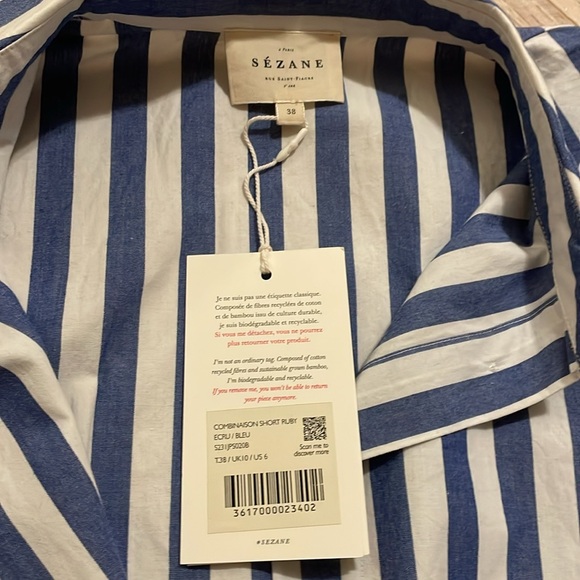 Sezane Striped playsuit. 38 - Picture 7 of 9